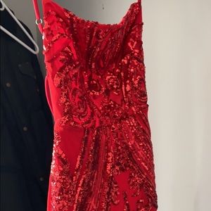 lucy in the sky red sequin dress